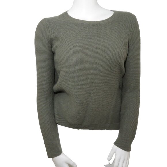 Madewell Knit Pullover Sweater M Army Green Lightweight Scoop Neck - Picture 1 of 9